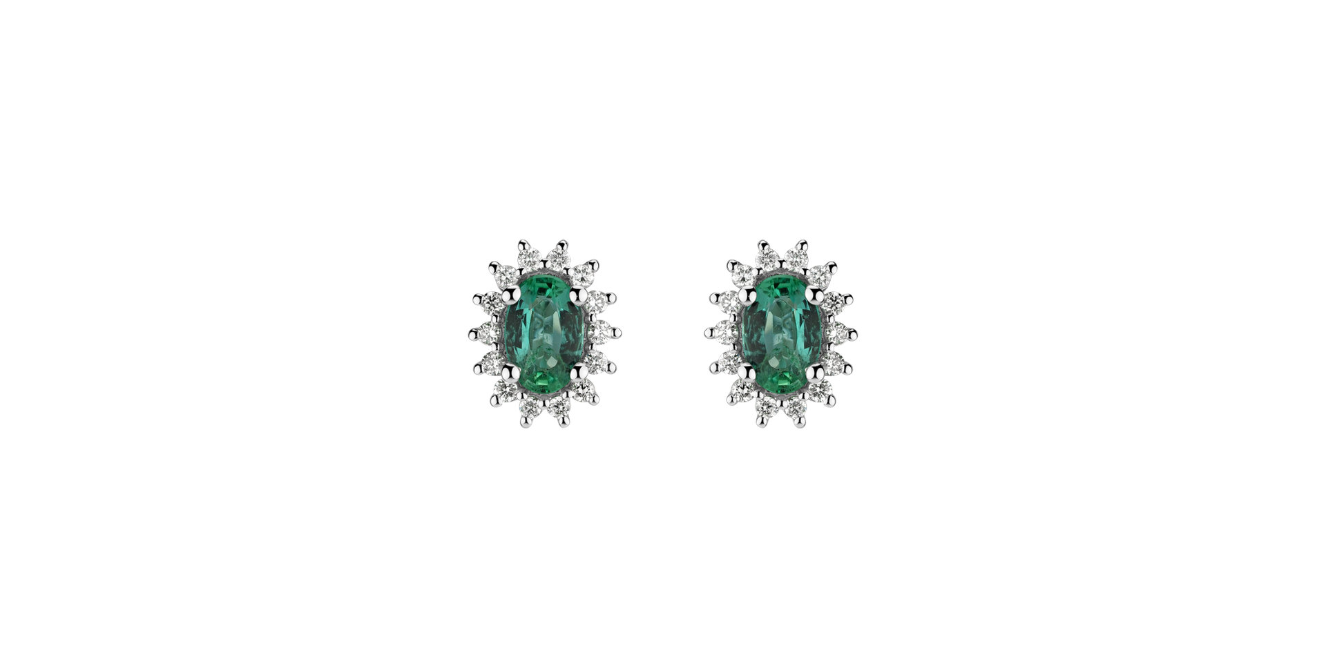 Diamond earrings with Emerald Princess