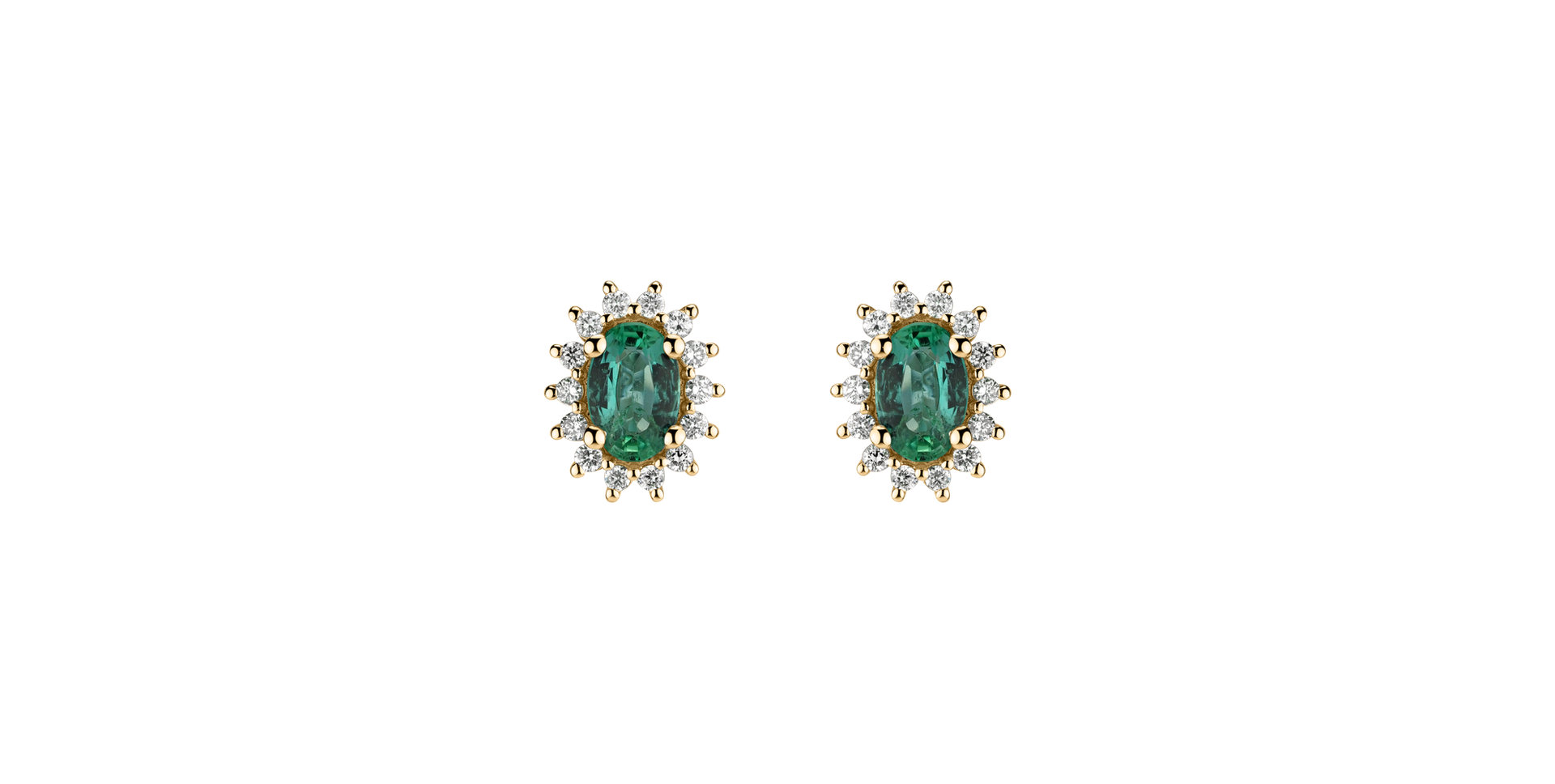 Diamond earrings with Emerald Princess Sparkle