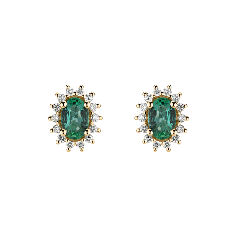 Diamond earrings with Emerald Princess Sparkle