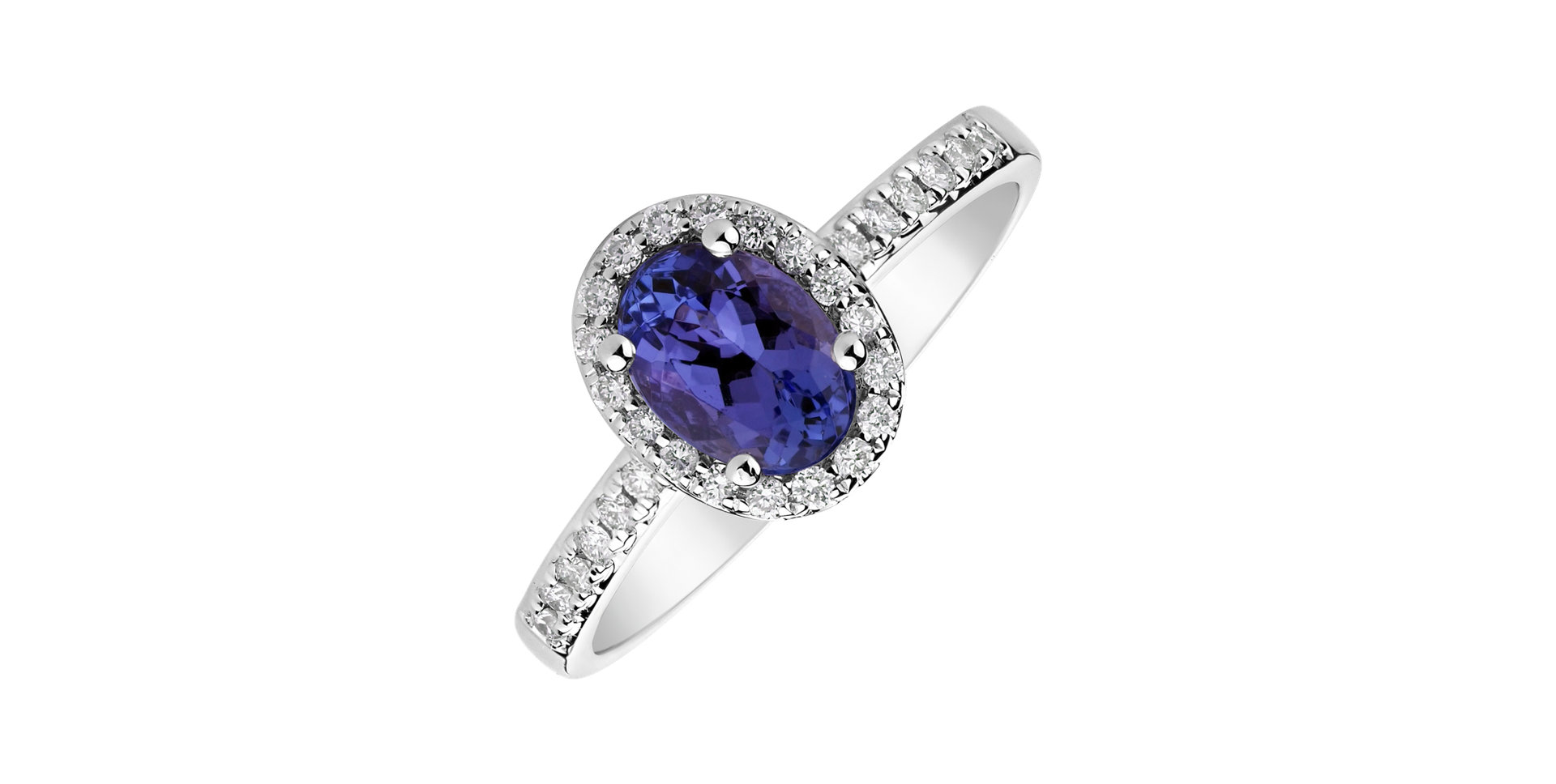 Diamond ring with Tanzanite Princess