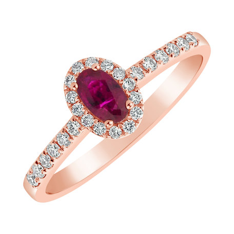 Diamond ring with Ruby Princess