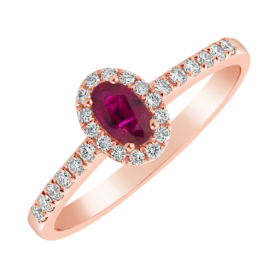 Diamond ring with Ruby Princess