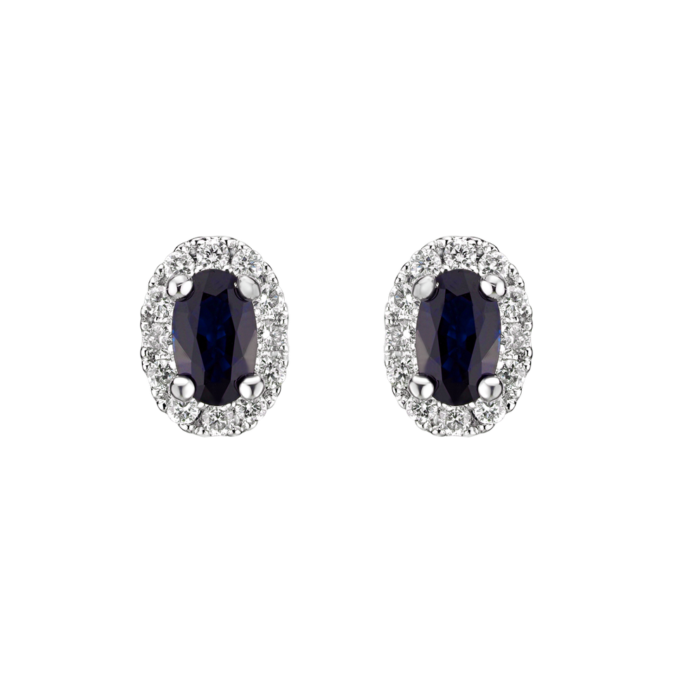 Diamond earrings with Sapphire Princess