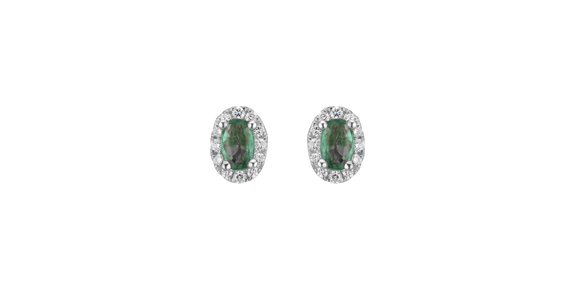 Diamond earrings with Emerald Princess
