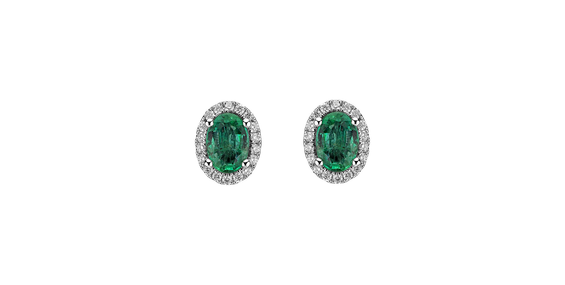 Diamond earrings with Emerald Princess