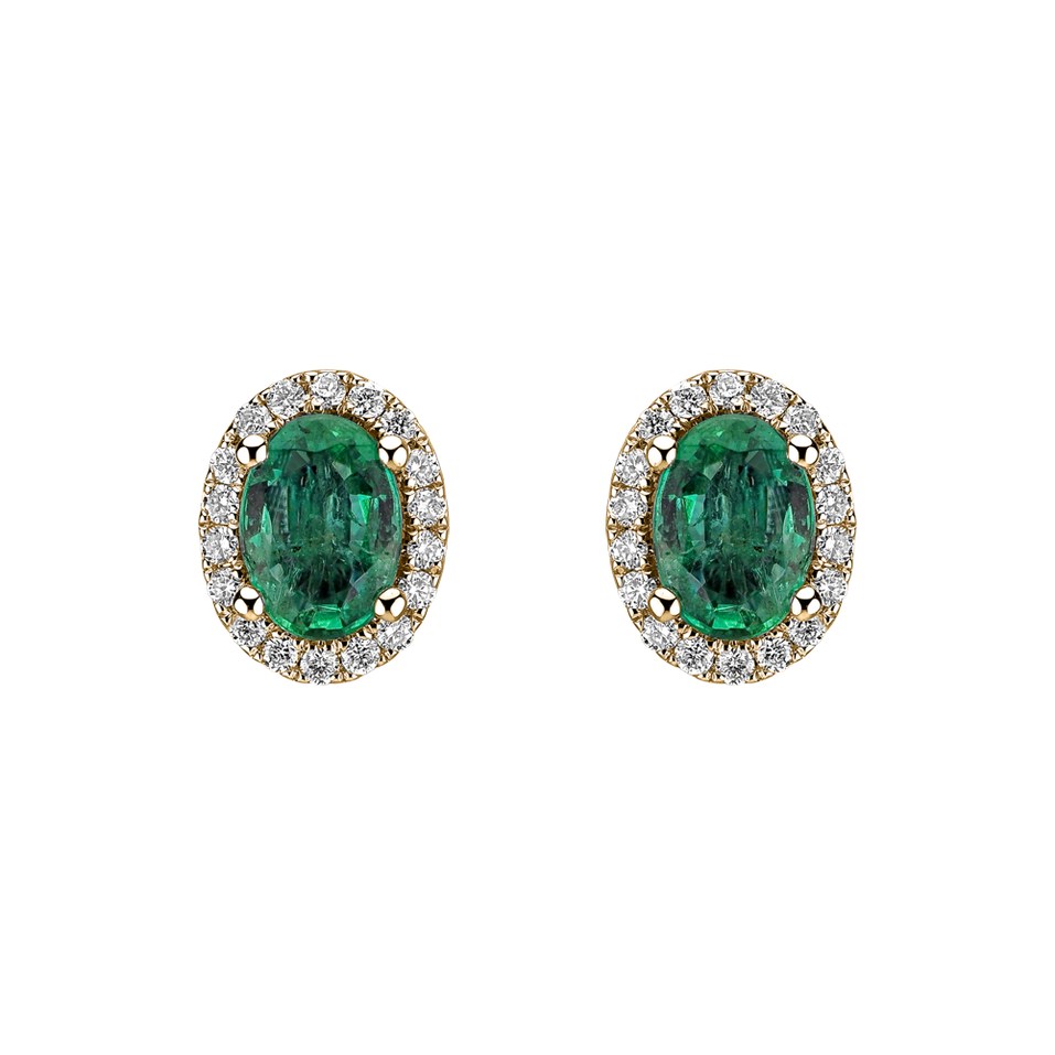 Diamond earrings with Emerald Princess