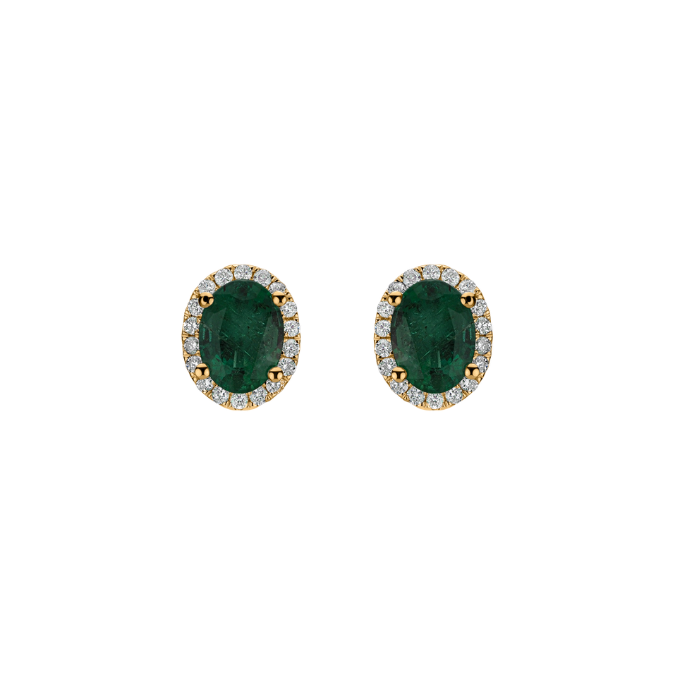 Diamond earrings with Emerald Princess