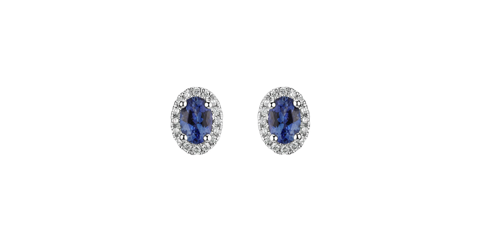 Diamond earrings with Tanzanite Princess