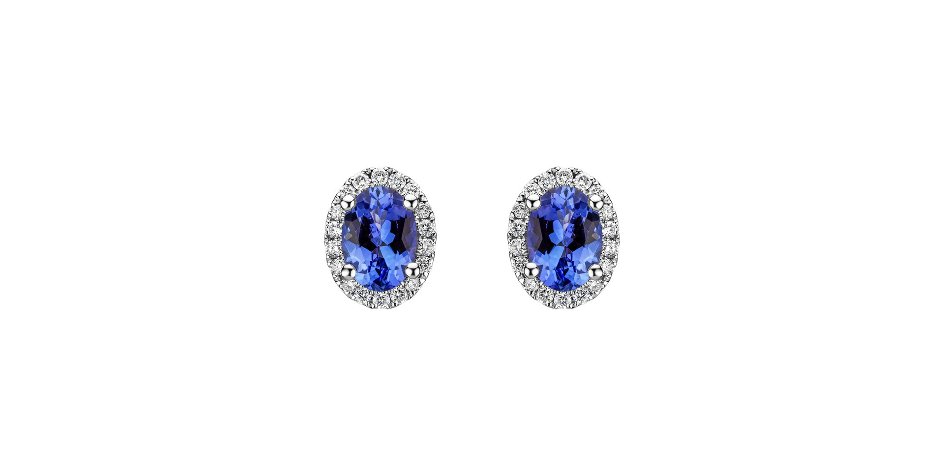 Diamond earrings with Tanzanite Princess