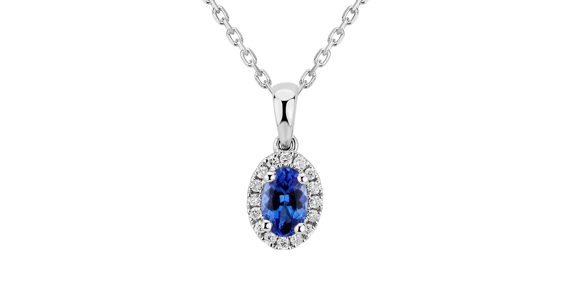Diamond pendant with Tanzanite Princess