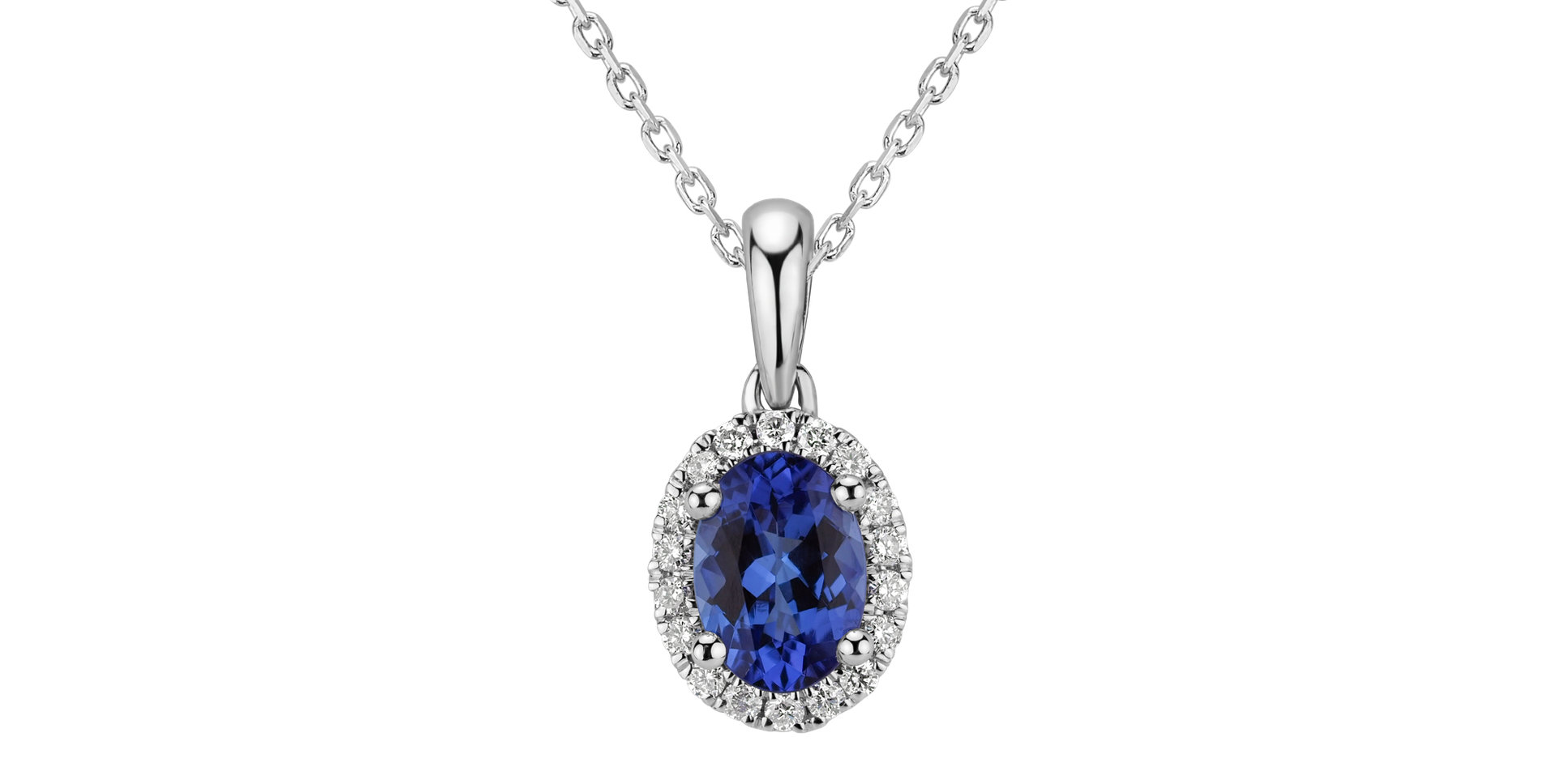 Diamond pendant with Tanzanite Princess