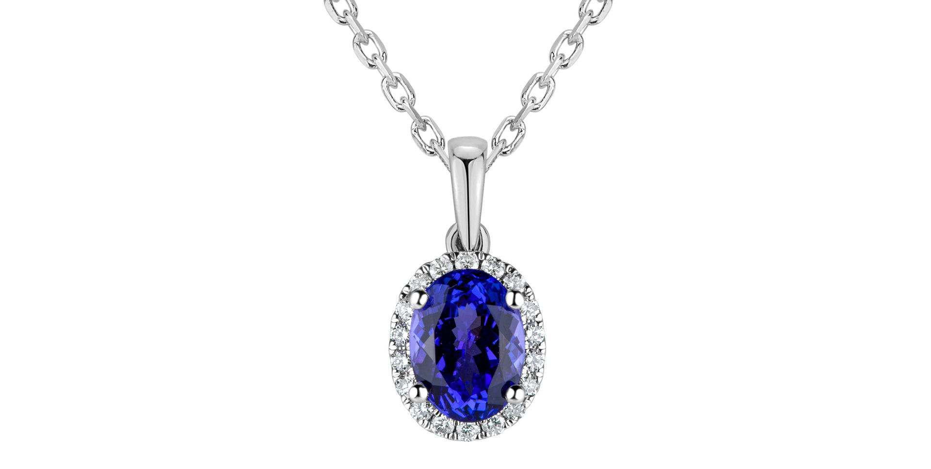 Diamond pendant with Tanzanite Princess