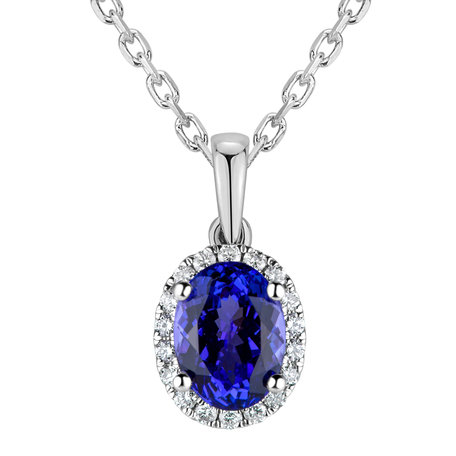 Diamond pendant with Tanzanite Princess