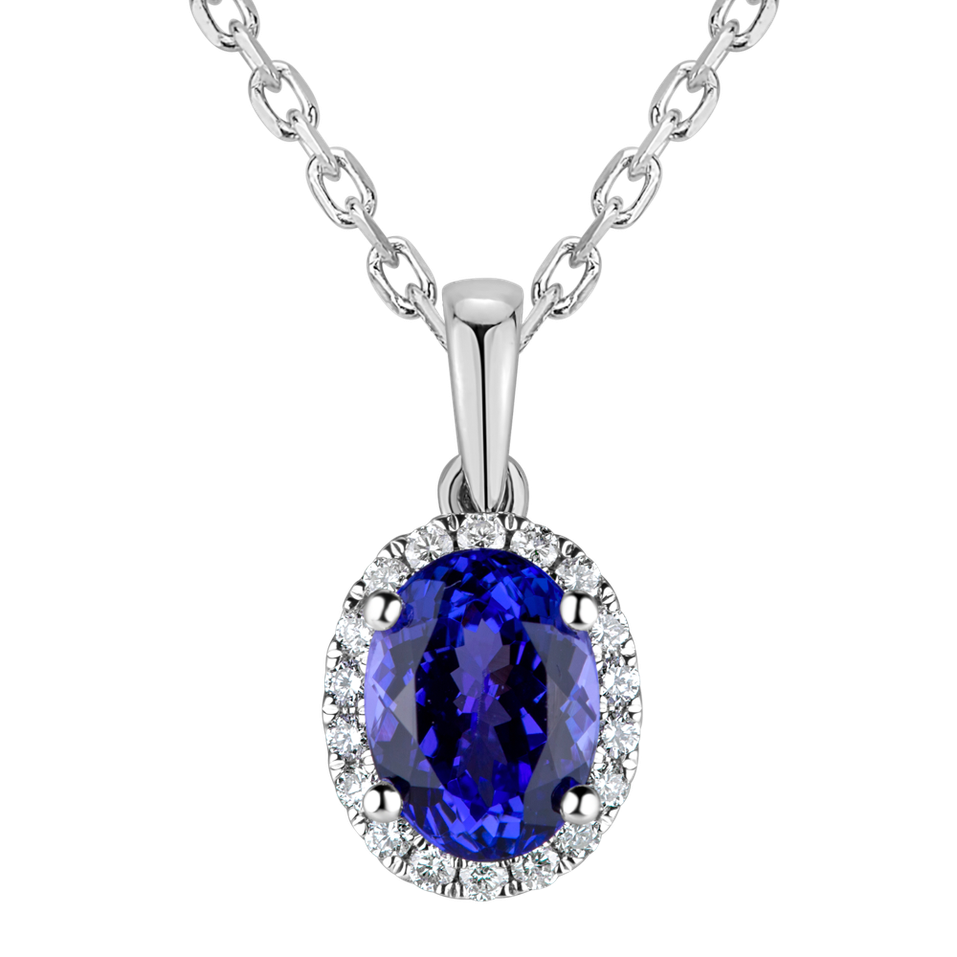 Diamond pendant with Tanzanite Princess