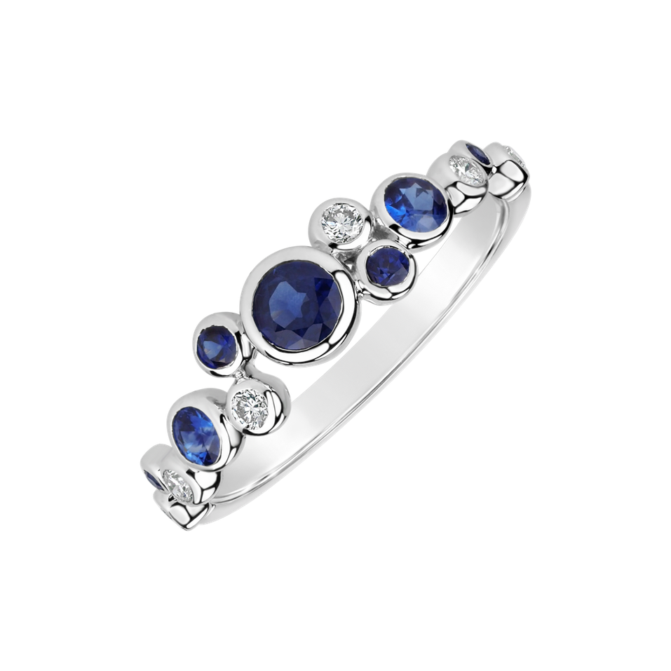 Diamond ring with Sapphire Space Joy