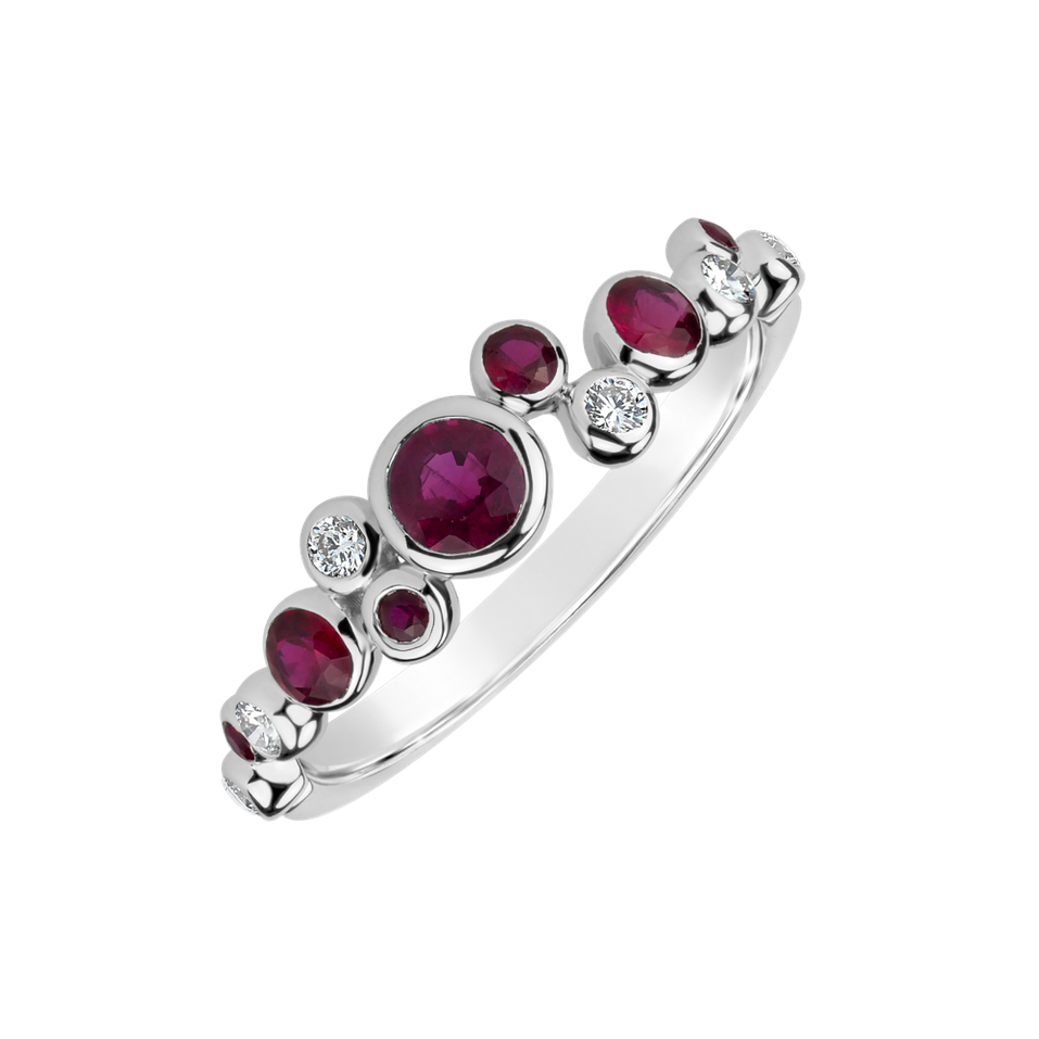 Diamond ring with Ruby Space Joy