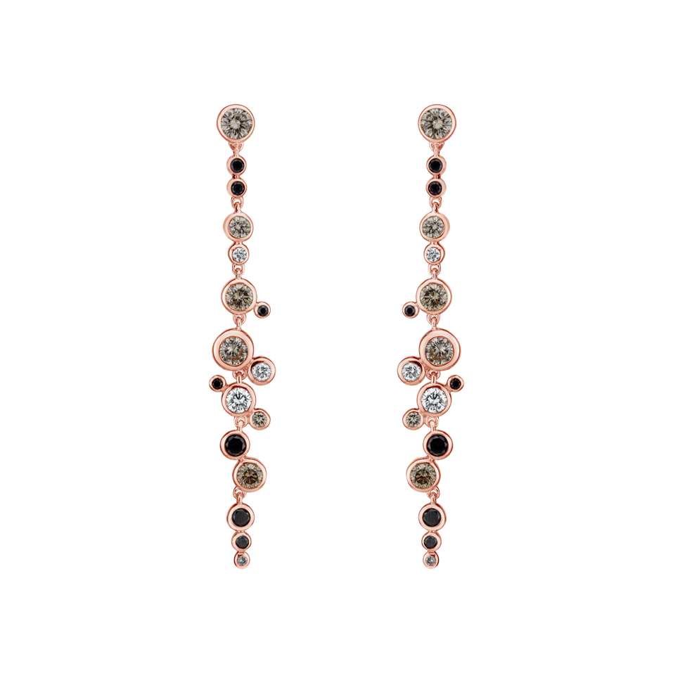 Earrings with coloured diamonds Heaven Waterfall