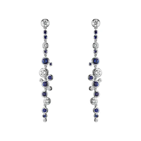 Diamond earrings and Sapphire Heaven Waterfall