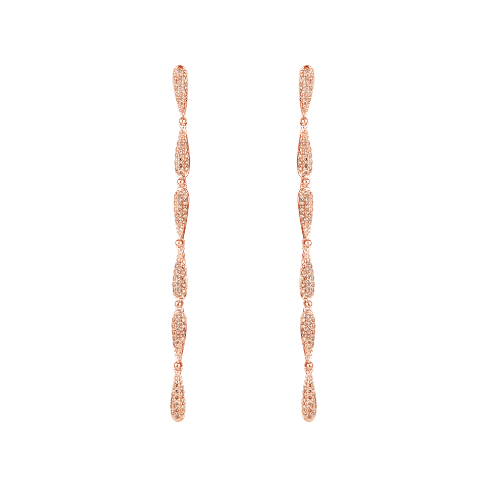 Earrings with brown diamonds Sparkling Twist