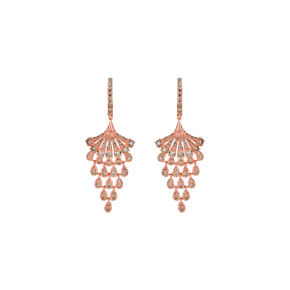 Earrings with brown diamonds Royal Mesh