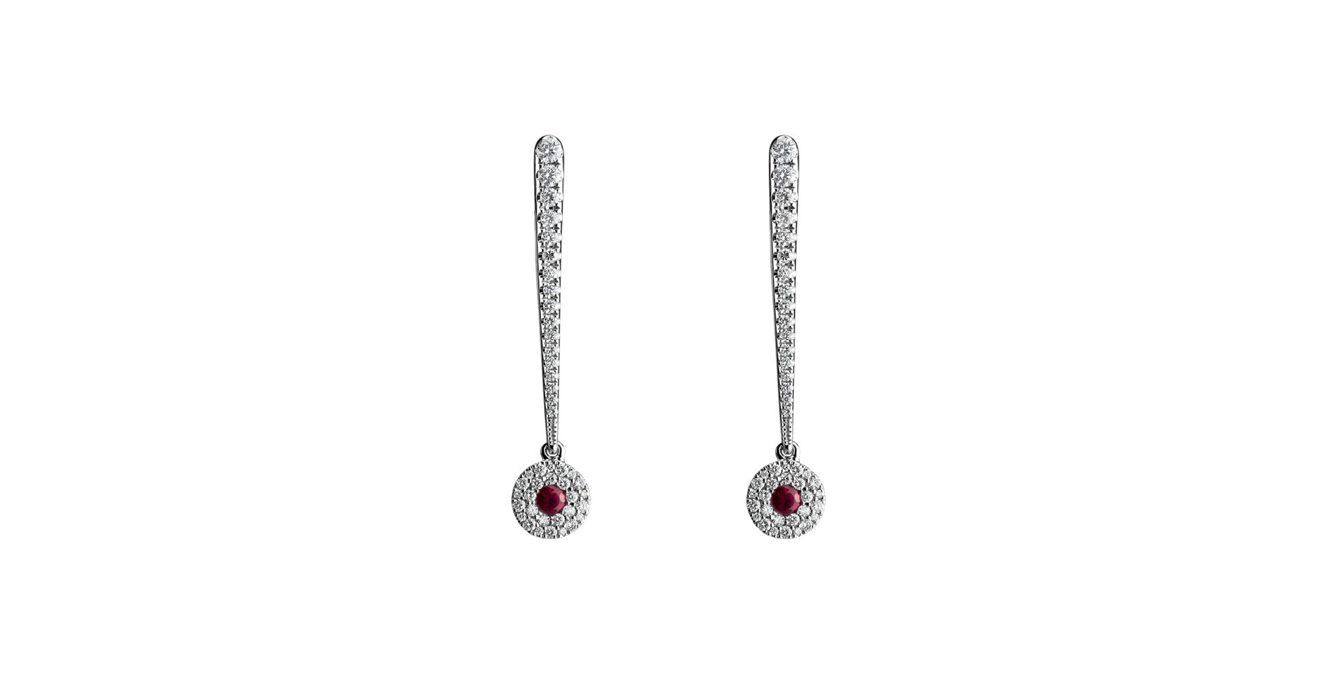 Diamond earrings with Ruby Sparkling Exclamation