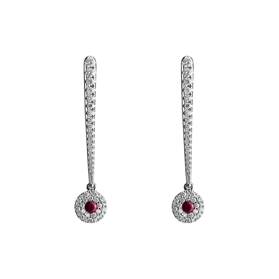 Diamond earrings with Ruby Sparkling Exclamation