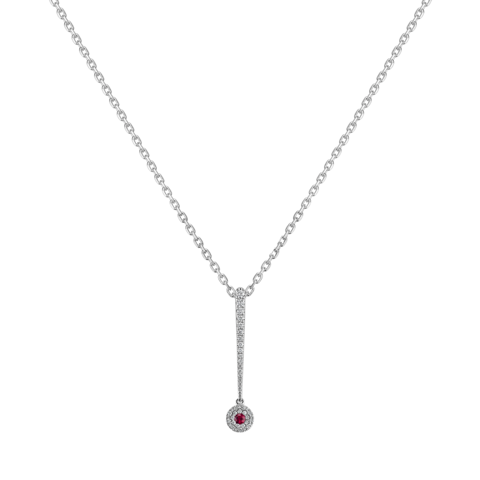 Diamond pendant with Ruby Sparkling Exclamation
