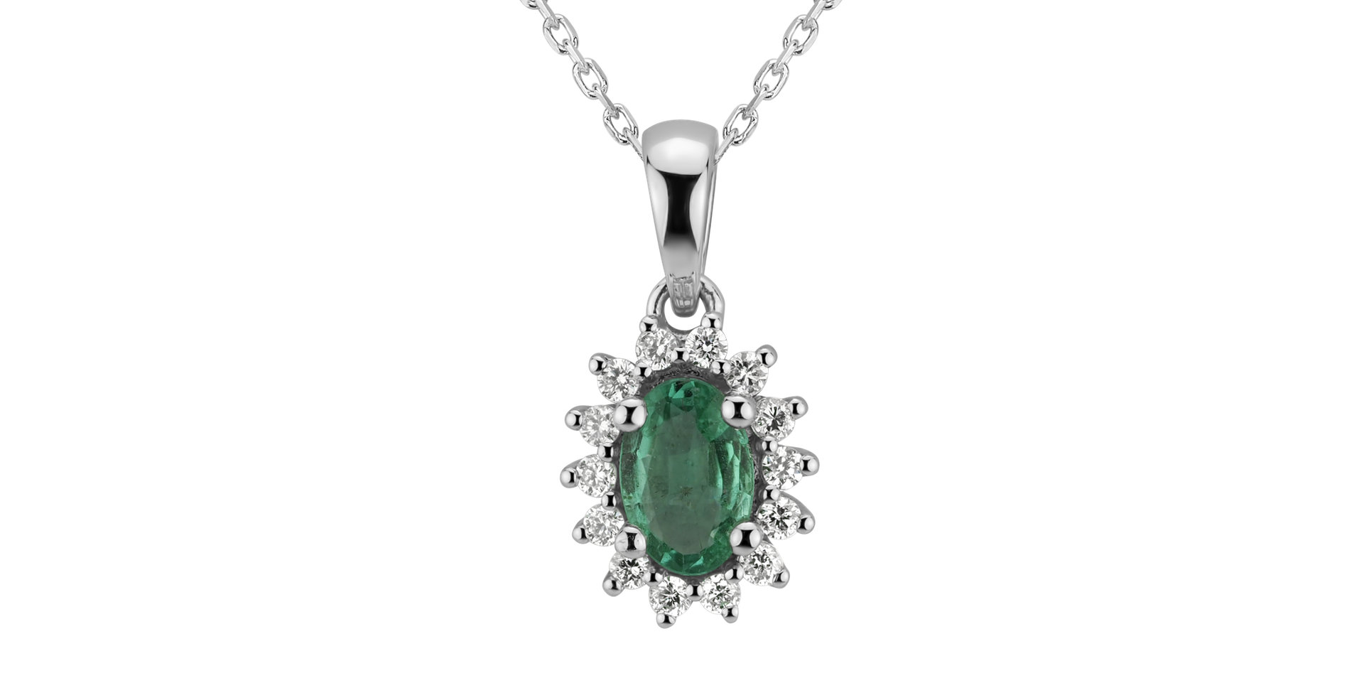 Diamond pendant with Emerald Princess Sparkle