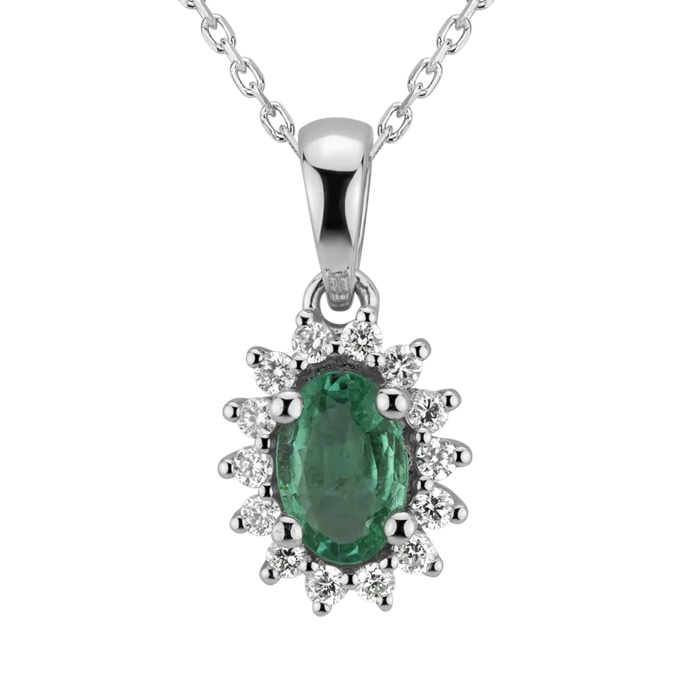 Diamond pendant with Emerald Princess Sparkle