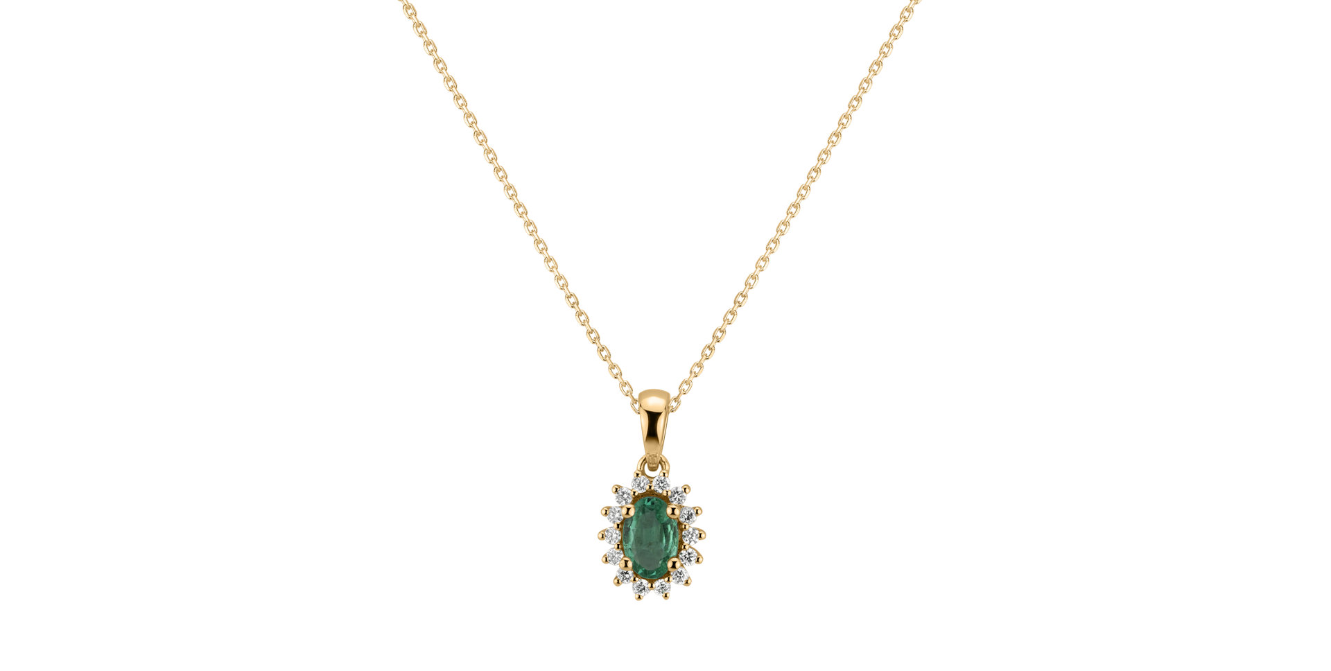 Diamond pendant with Emerald Princess Sparkle