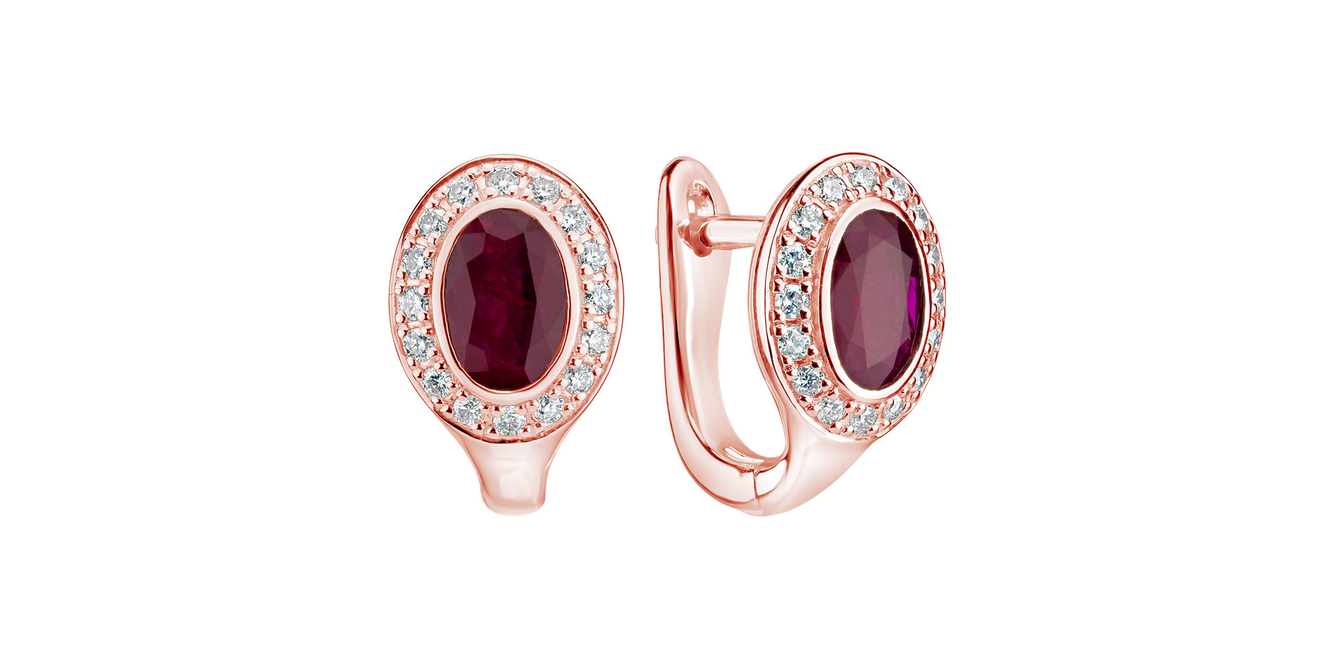 Diamond earrings with Ruby Lucky Ruby