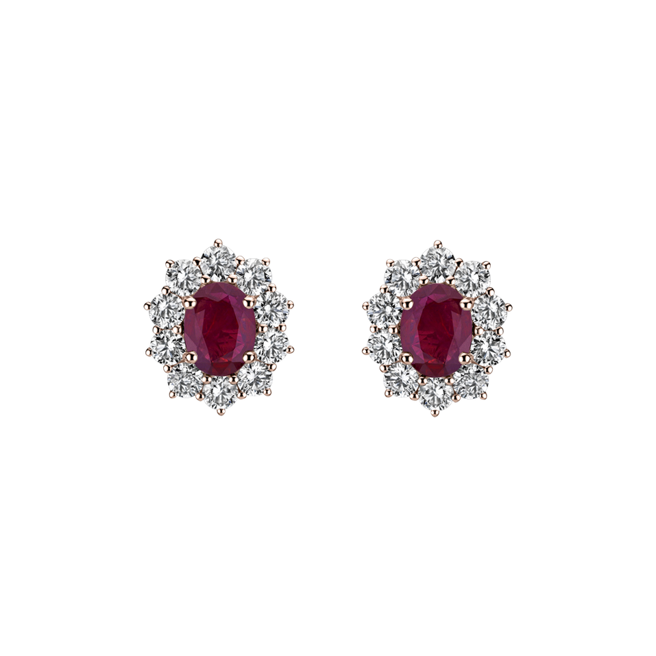 Diamond earrings with Ruby Princess Joy
