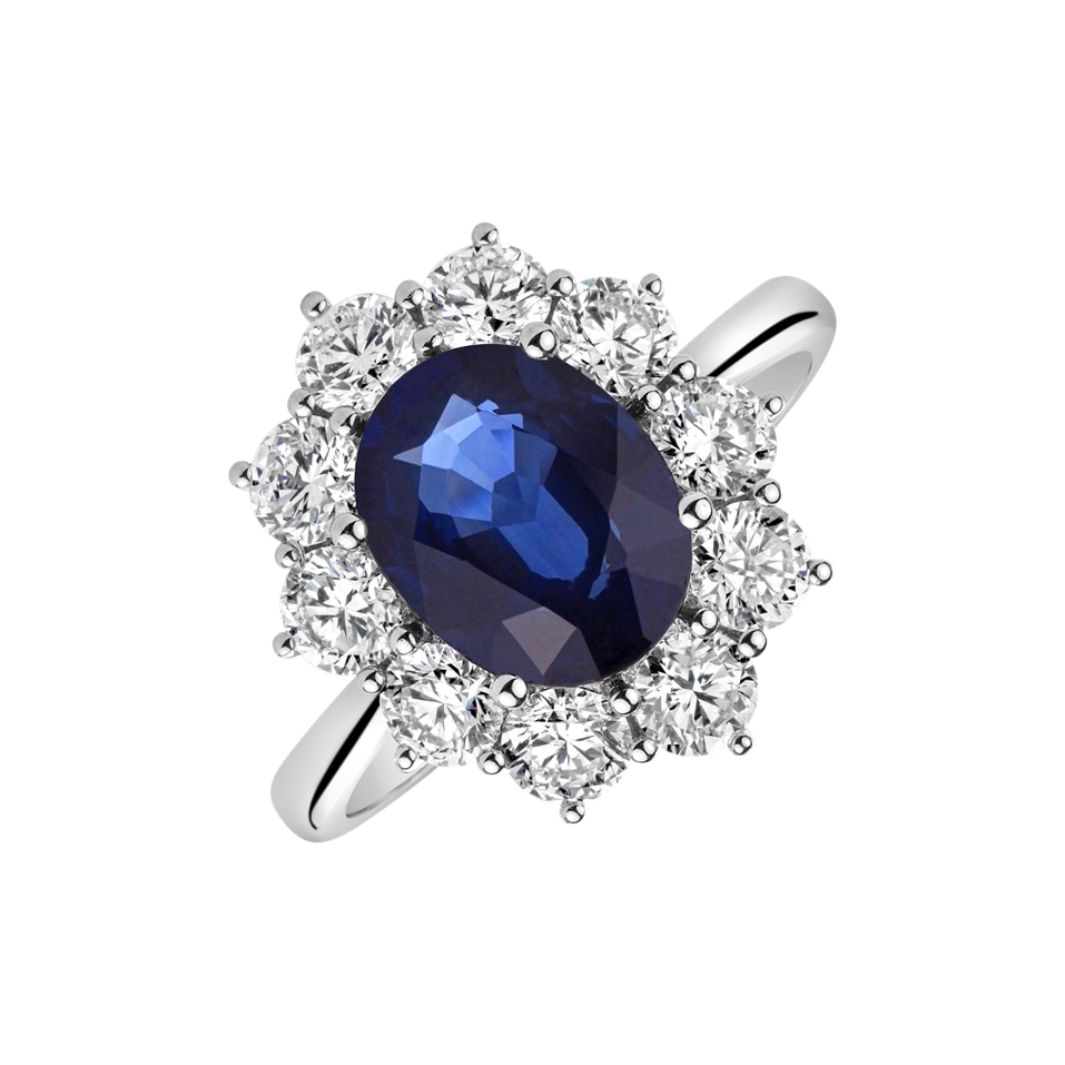 Diamond ring with Sapphire Princess Joy