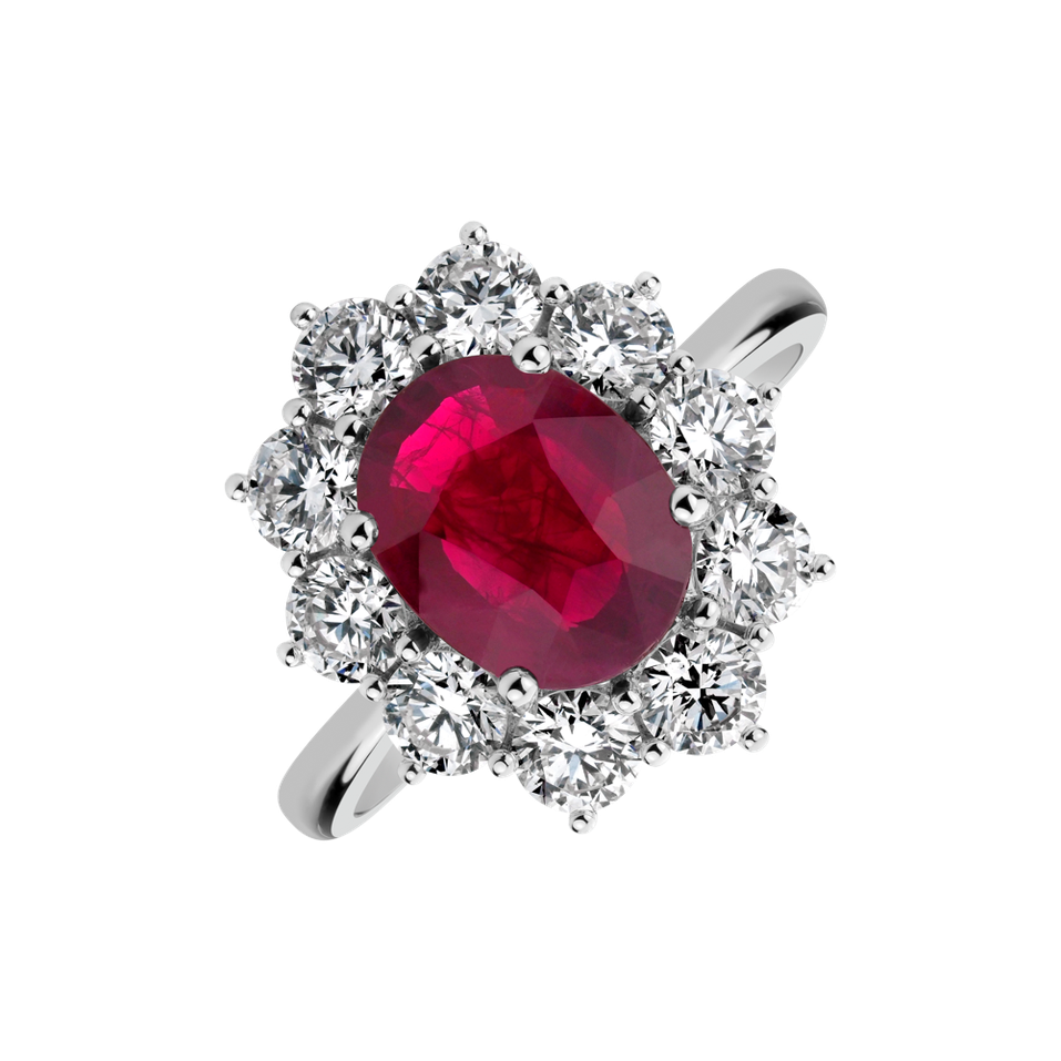Diamond ring with Ruby Princess Joy
