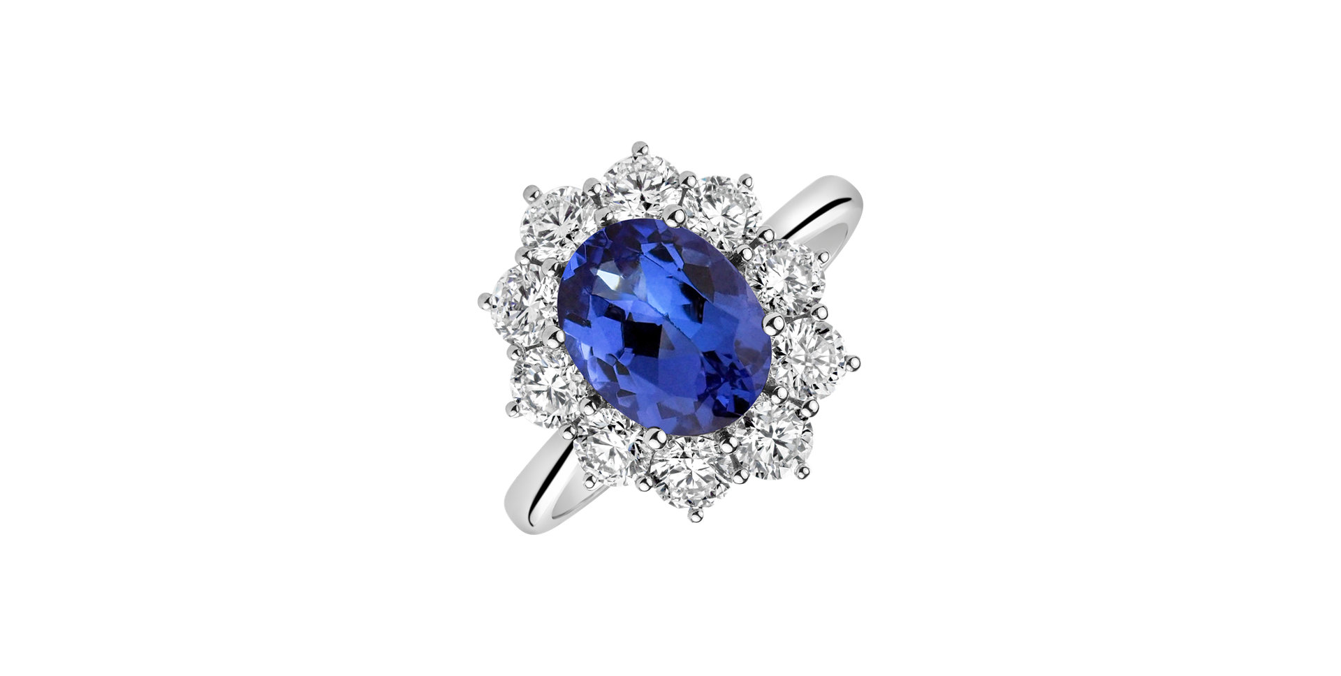 Diamond ring with Tanzanite Princess Joy