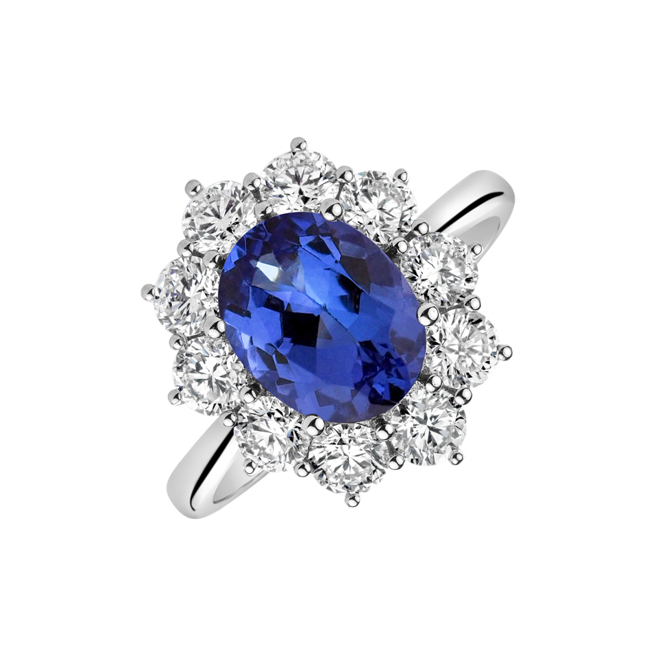 Diamond ring with Tanzanite Princess Joy