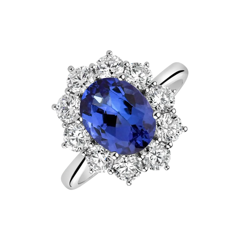 Diamond ring with Tanzanite Princess Joy