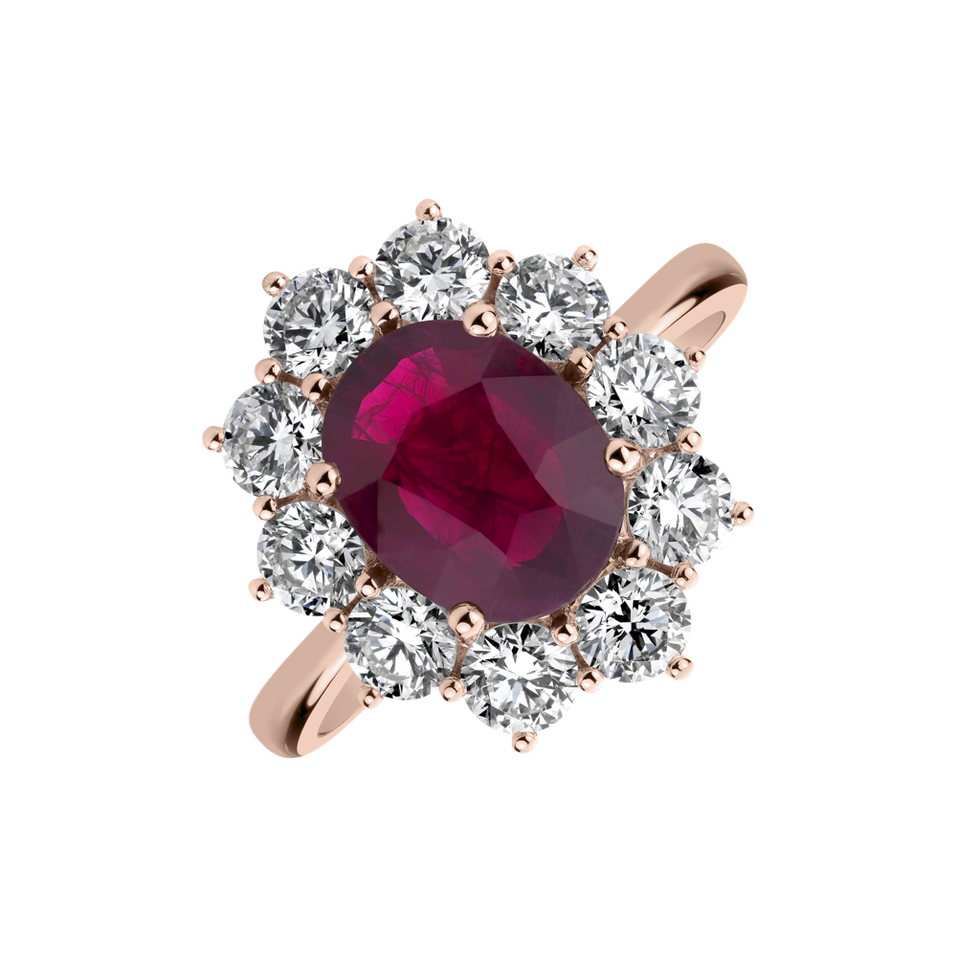 Diamond ring with Ruby Princess Joy