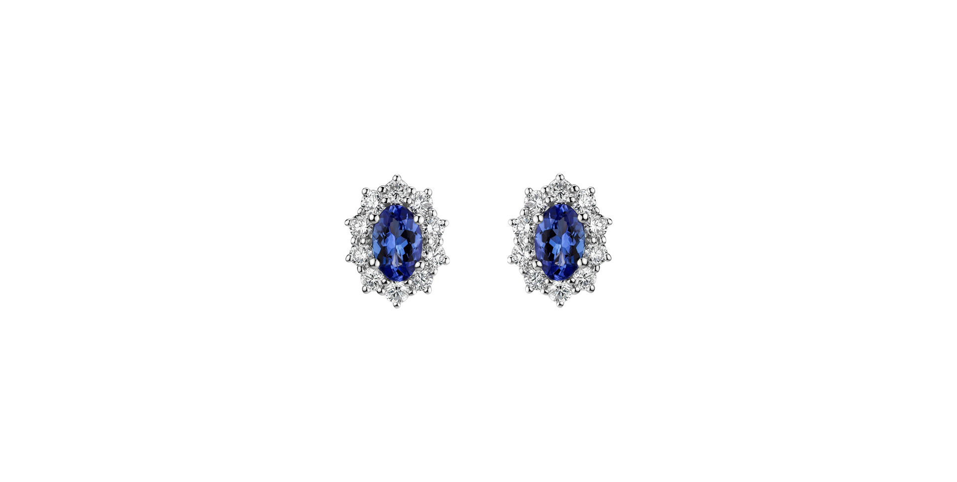Diamond earrings with Tanzanite Princess Joy