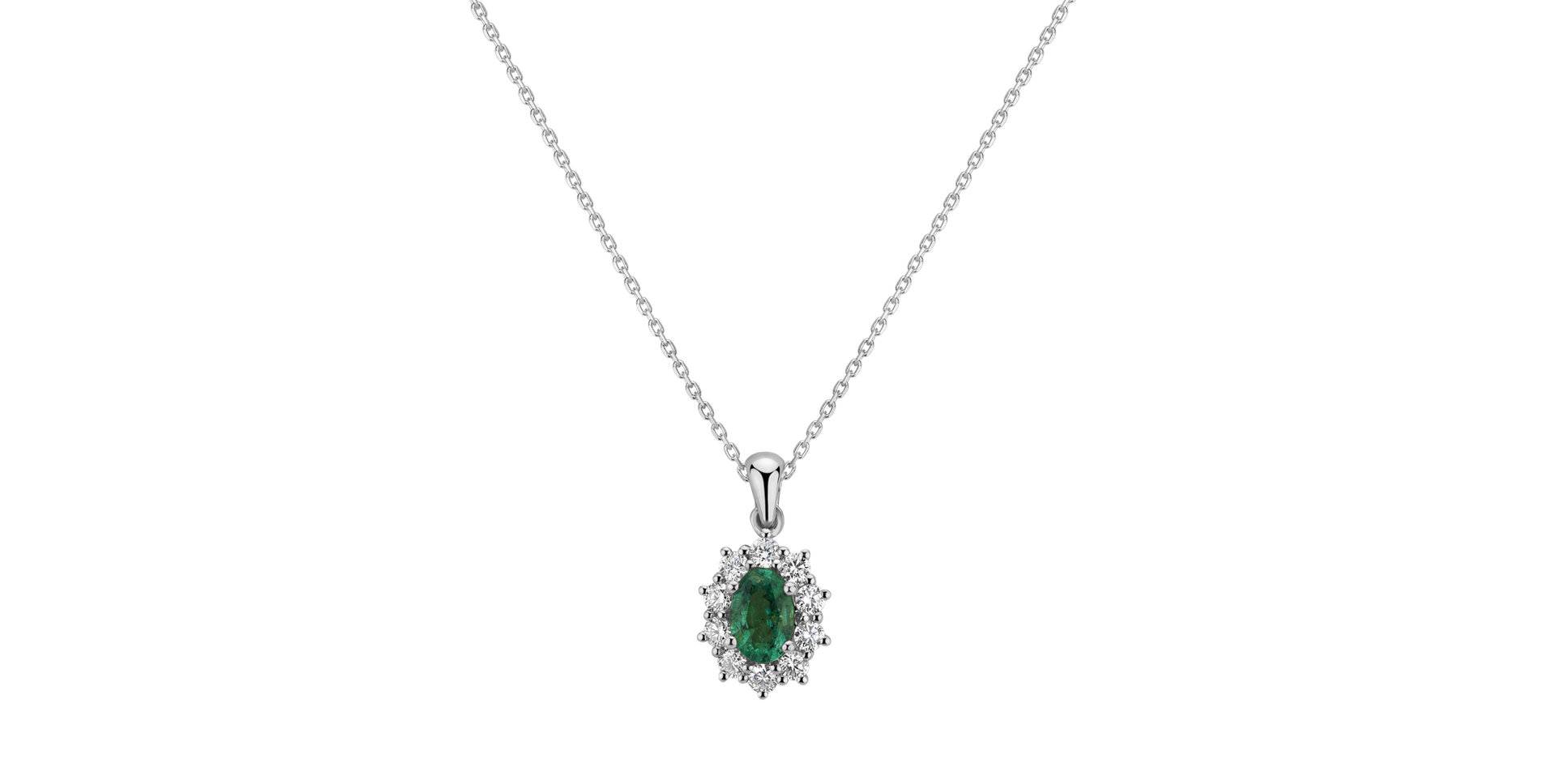 Diamond pendant with Emerald Goddess Elegance