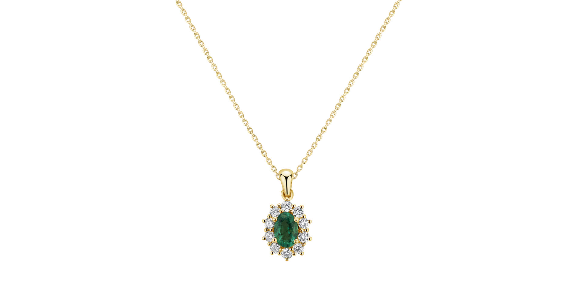 Diamond pendant with Emerald Goddess Elegance