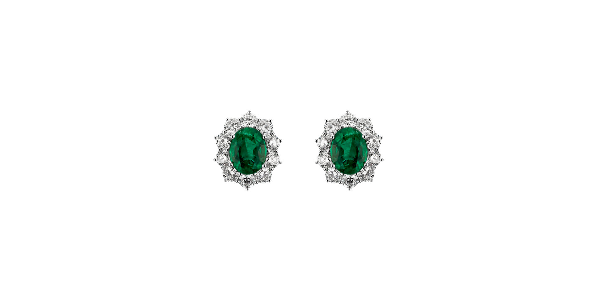 Diamond earrings with Emerald Princess Joy
