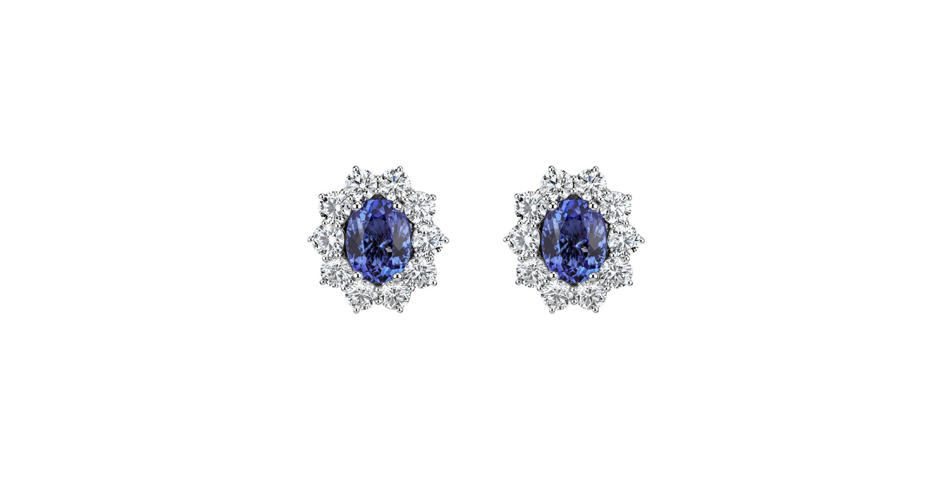 Diamond earrings with Tanzanite Princess Joy