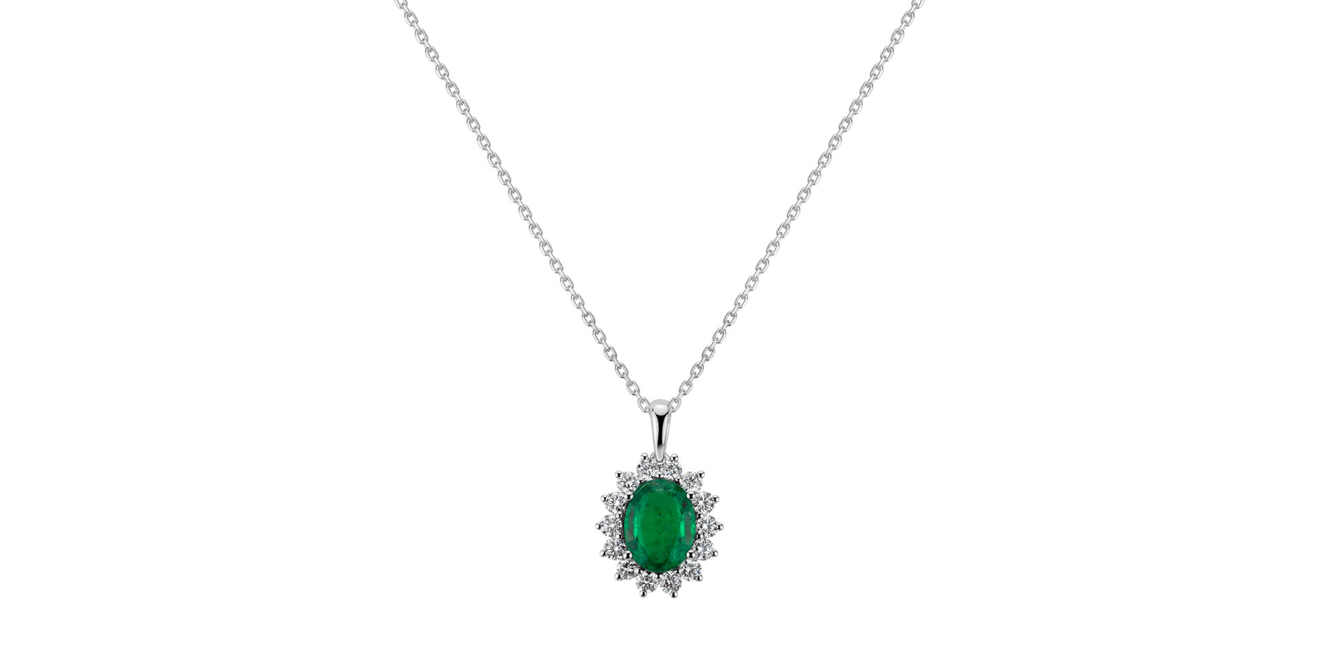 Diamond pendant with Emerald Princess Sparkle