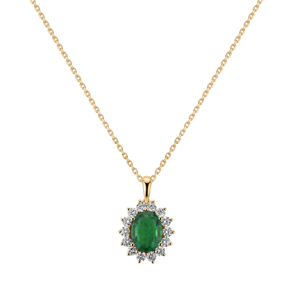 Diamond pendant with Emerald Princess Sparkle