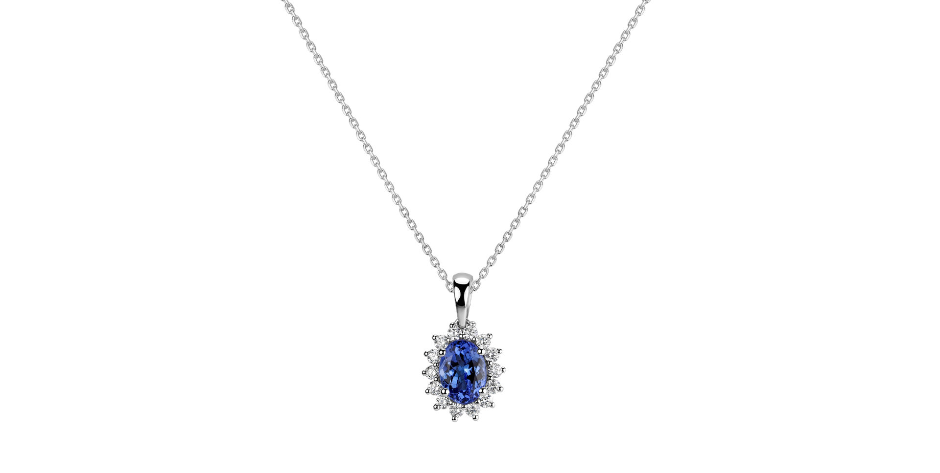 Diamond pendant with Tanzanite Princess Sparkle