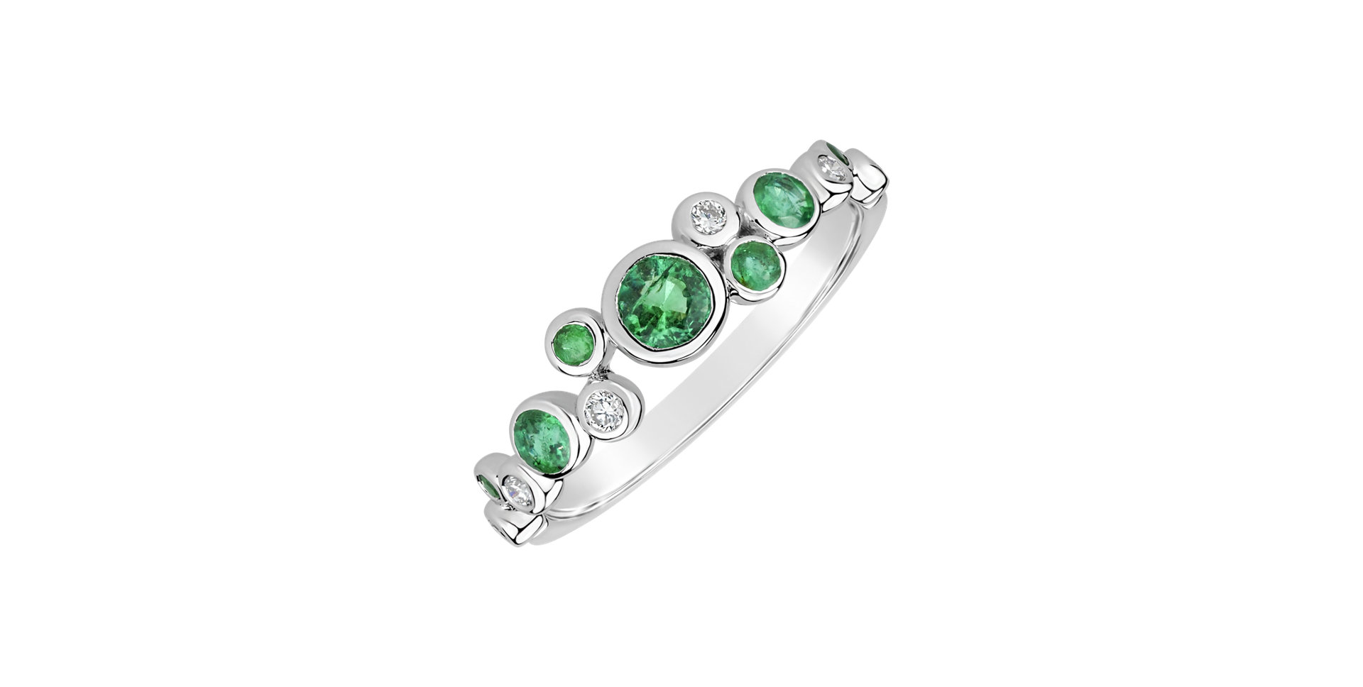 Diamond ring with Emerald Space Joy