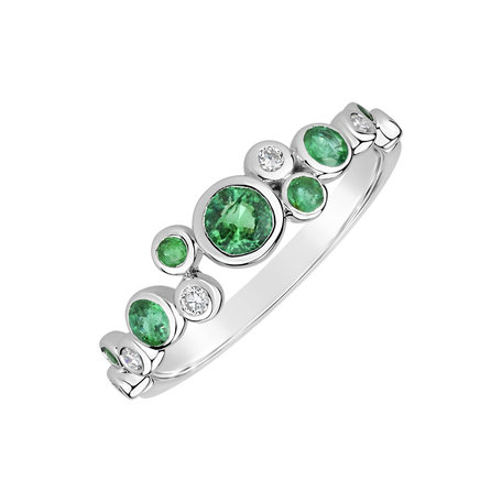 Diamond ring with Emerald Space Joy