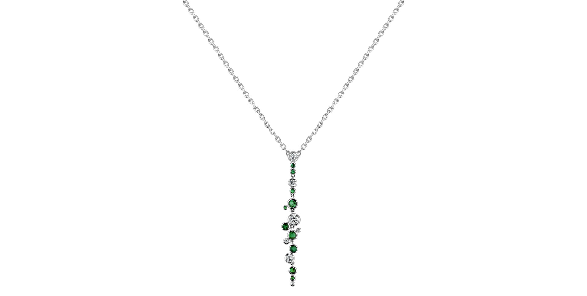 Diamond pendant with Emerald Heaven Waterfall