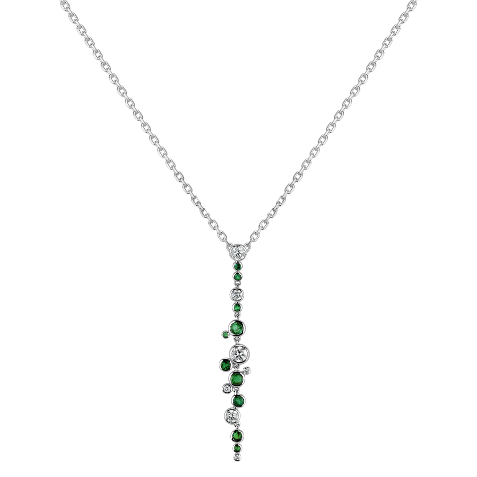 Diamond pendant with Emerald Heaven Waterfall